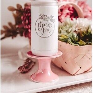 Handmade laser engraved double insulated flower girl 200ml flask NIB hot & cold